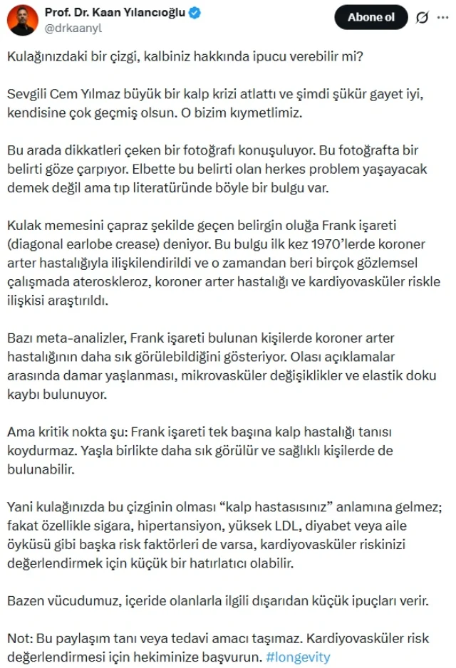 Cem Yılmaz’ın Kulağındaki Çizgi Neyi Gösteriyor?
